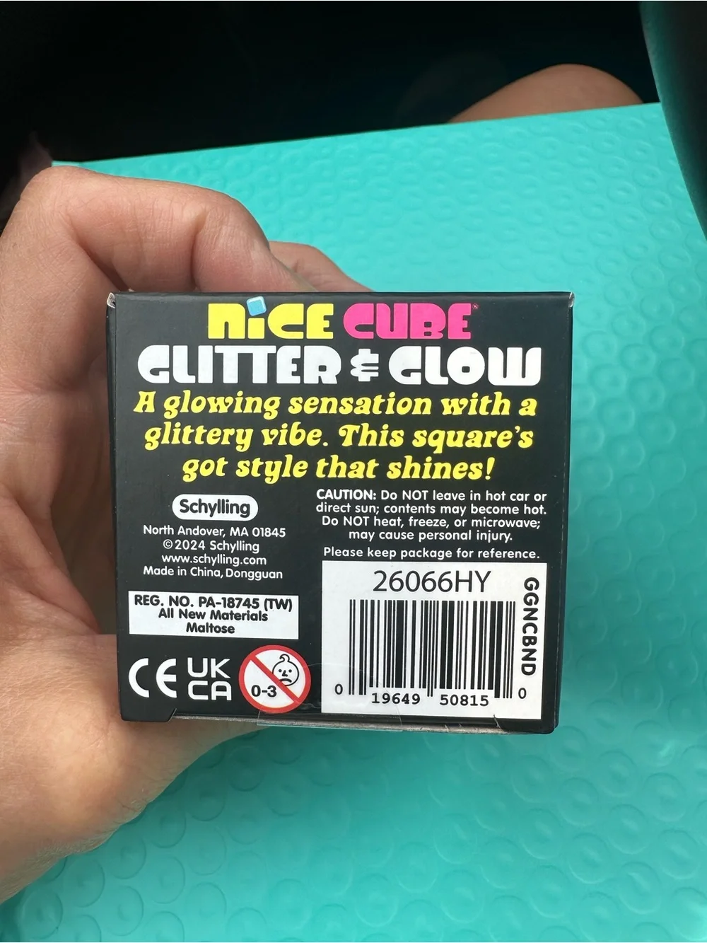 NEW Authentic Schylling NeeDoh Nice Cube Glitter & Glow Purple Super Solid Squis